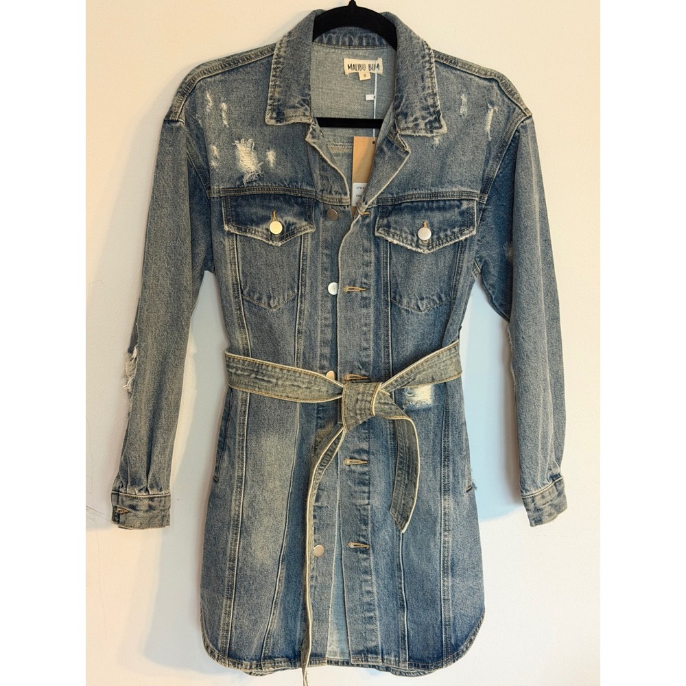 NWT‎ Malibu Bum Premium Blue Denim Jacket Sz Small